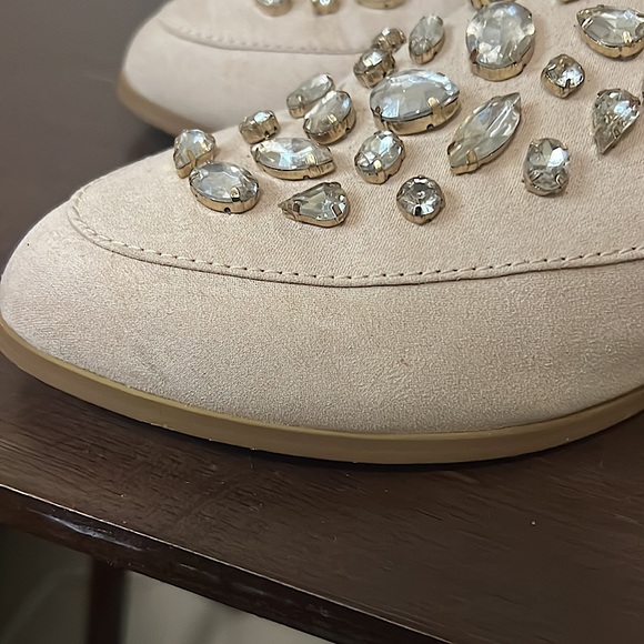 Express cream/pink embellished small heel flats - Picture 4 of 8